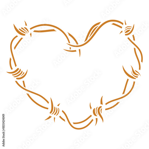 Wild west barbed wire heart cut out