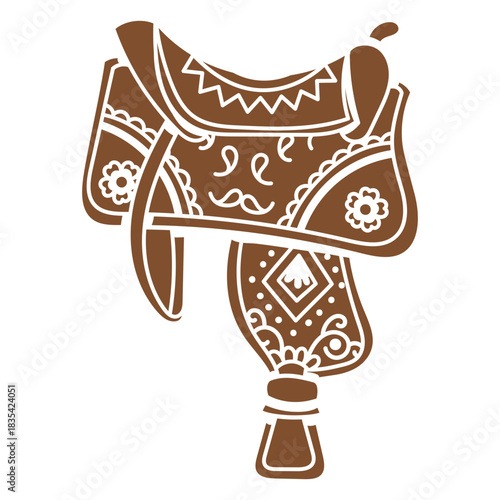 Wild west floral horse saddle cut out