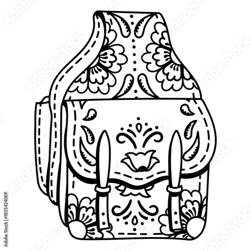 Wild west floral saddlebag filled stroke