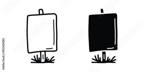 Signpost Doodle Icon. Simple Arrow Board Clipart