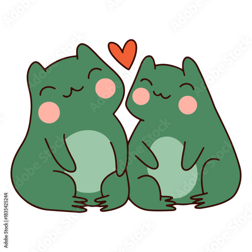 Cute love frogs character