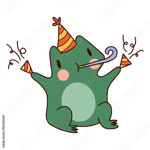 Birthday frog character