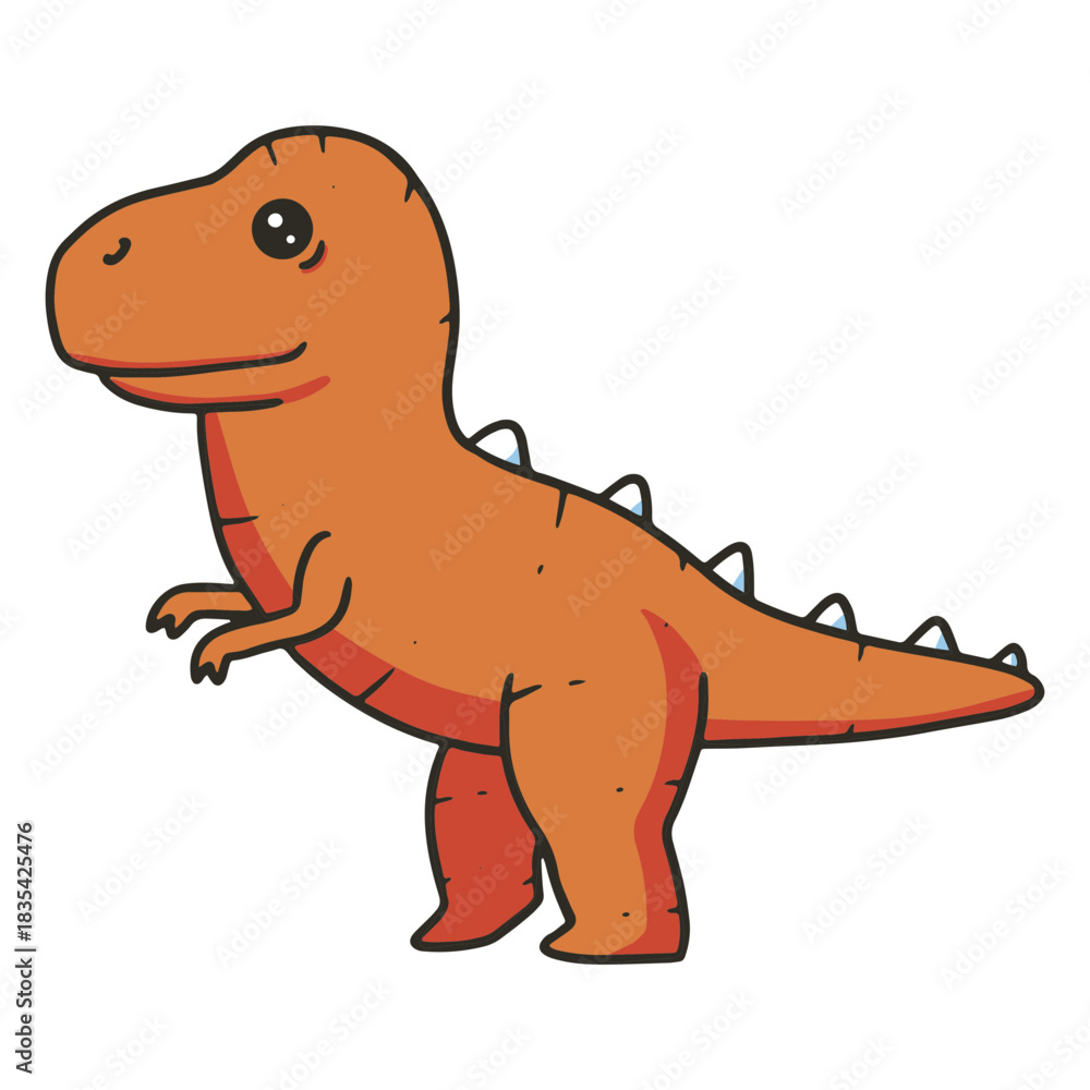 Fototapeta premium Baby t-rex dinosaur color stroke