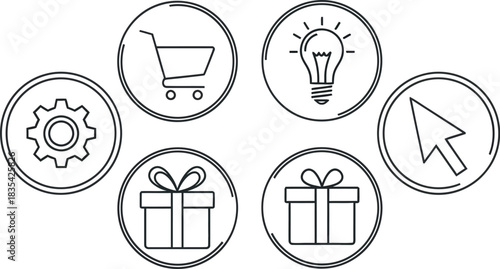 Shopping gifts idea settings cursor ecommerce online store business web