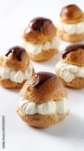 Cream Puffs with Chocolate Drizzle Still Life