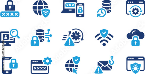 security, lock, password, data, network, protection, privacy, digital, technology, computer, server, cloud, internet, shield, wifi, access, authentication, encryption, cyber, threat, warning, alert, d
