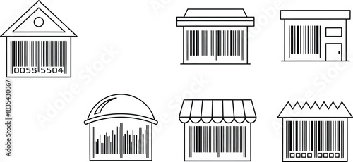 Barcode store shop retail business commerce market building product price scan