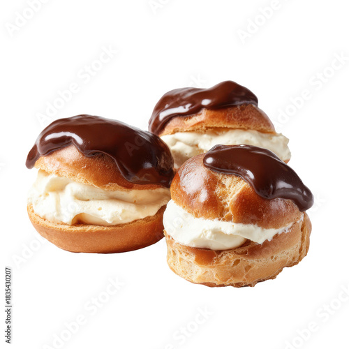 Close-Up of Semla Buns with Chocolate Glaze