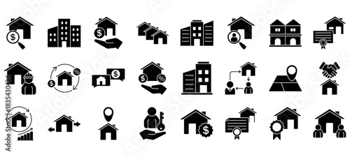 Real Estate Vector Icon Set. Minimal, Editable, and Perfect for Web and App UI.