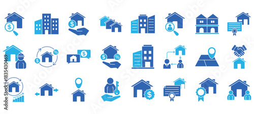 Real Estate Vector Icon Set. Minimal, Editable, and Perfect for Web and App UI.
