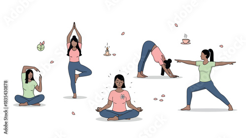 Diverse Yoga Poses - A Journey to Inner Peace and Flexibility.
