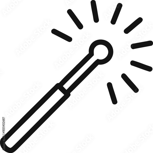 Magic wand line icon simple vector illustration for fairy tales and fantasy concepts isolated on transparent Background