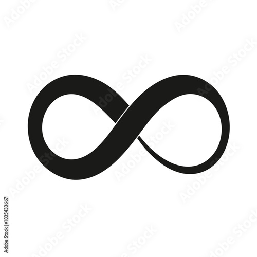 Infinite Loop Object Endless Twisting Shape Suggesting Surreal Continuity Line Art Vector illustration