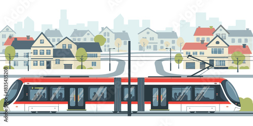 Ambulance and police car on the city street with urban illustration of buildings and traffic