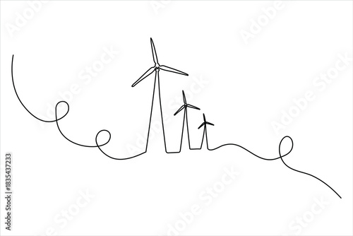 Renewable energy progress, simple abstract sketch