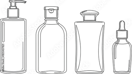 Cosmetic bottles skincare beauty products containers packaging lotion serum oil