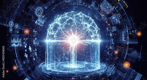 Digital representation of a brain within a complex technological system