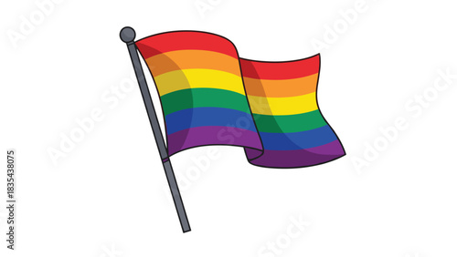 Vibrant rainbow pride flag waving proudly symbolizes community support and diverse celebration for rights movements