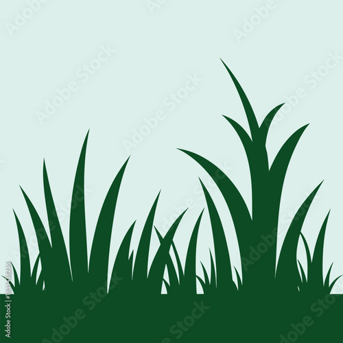 Clean and simple grass silhouette border design for natural themes