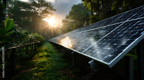 Solar Panels in Morning Light