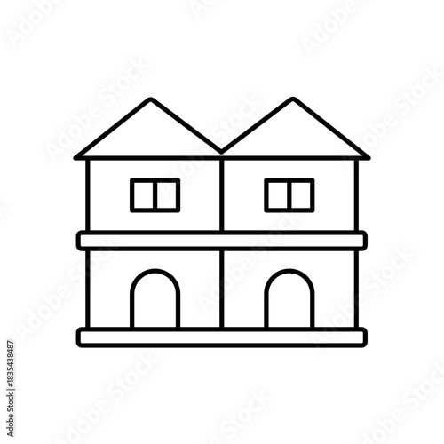 Icon a duplex, isolated against a clean background.