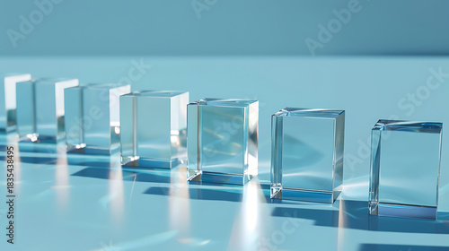 Clear Glass Blocks on Display
