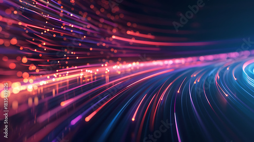 Colorful Light Streaks in Motion