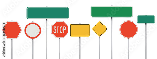 blank road sign vector icon set