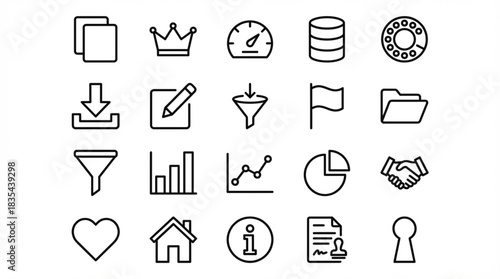 black line vector icon for business 