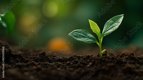 New Plant Grows From Soil