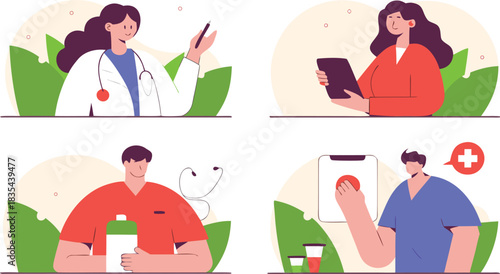 Modern healthcare professionals offer virtual telemedicine medical advice online now