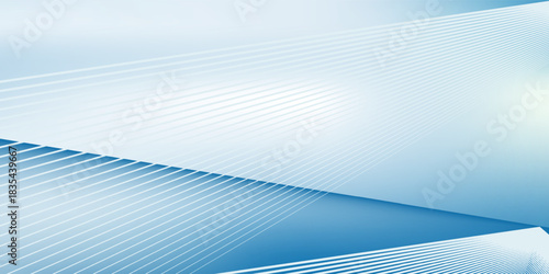  Empty table on smooth blue wall background. Composition with abstract light reflections and shadows. Mock up with blurry spotlight for winter presentation, branding products, cosmetics and food.
