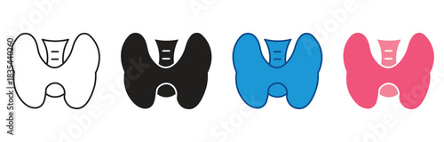 Thyroid icon set isolated on white background.  Vector illustration.