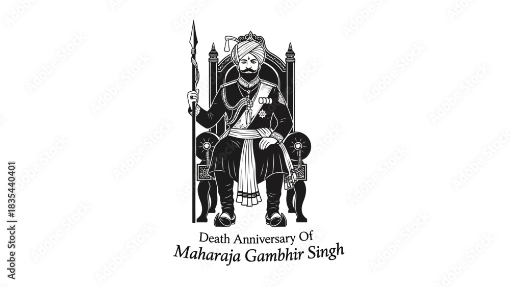 Naklejka premium Maharaja Gambhir Singh Death Anniversary Commemoration.