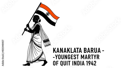 Kanaklata Barua Youngest Martyr of Quit India 1942.