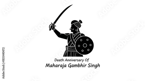 Maharaja Gambhir Singh Death Anniversary Illustration.