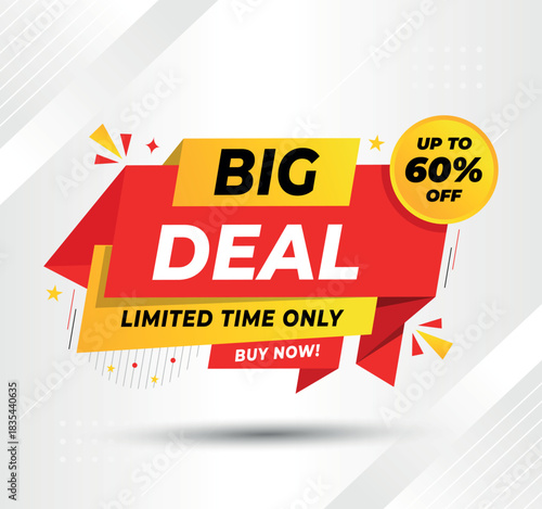Big Deal Sale Promotion Banner with Up to 60% off	