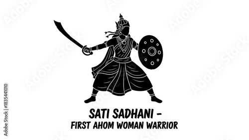 Sati Sadhani the legendary first Ahom woman warrior from Assam.