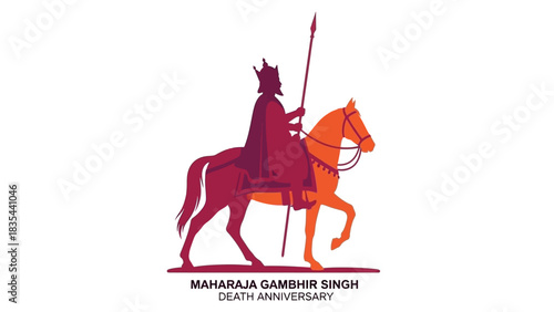 Maharaja Gambhir Singh Death Anniversary Commemoration Equestrian Portrait.