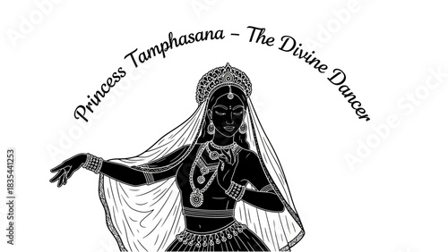 Elegant Princess Tamphasana Divine Dancer in Traditional Attire.