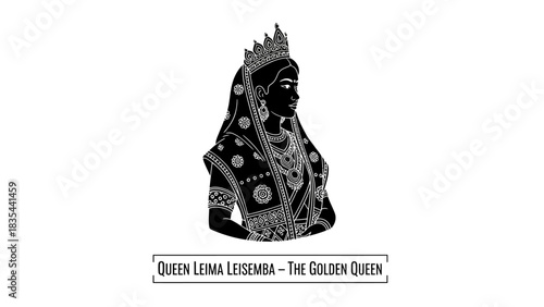 Queen Leima Leisemba The Golden Queen illustration.
