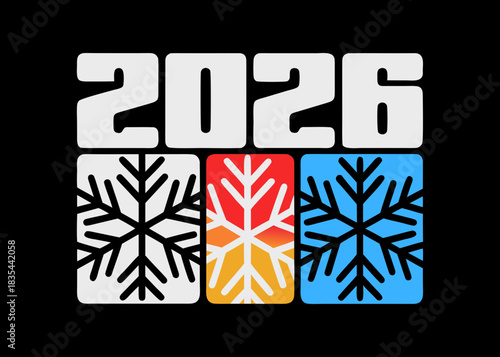 text 2026 vector, new year 