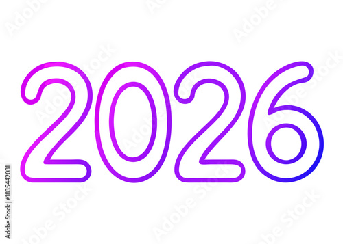 violet text 2026 vector, new year 