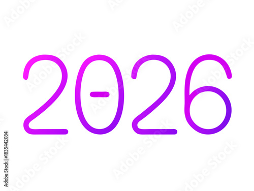 gradient text 2026 vector, new year 