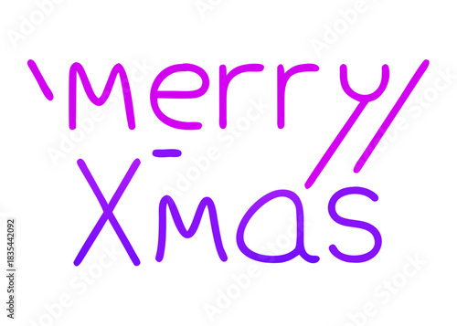 Merry Xmas text vector, isolated