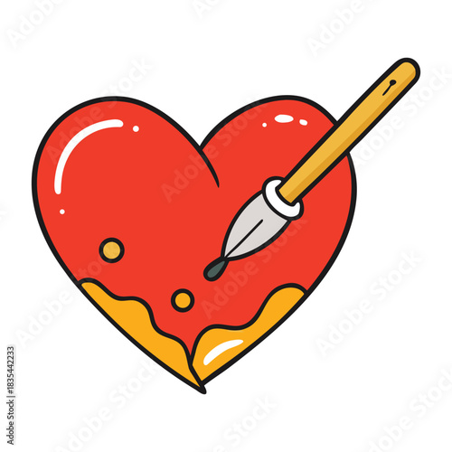 A heart formed by bold brush strokes, blending vibrant colors in soft, flowing layers that express emotion, warmth, and artistic passion in a simple yet striking painted design.
