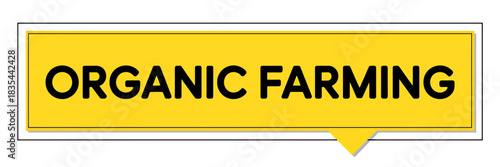 Bright yellow sign promoting organic farming practices and sustainable agriculture