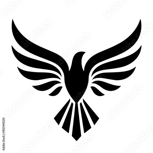 Descending dove symbolizes Holy Spirit, illustrated with stylized wings and geometric tail, evoking themes of peace and divinity.
