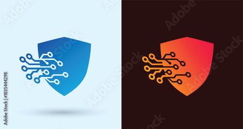  Shield Circuit Security Logo For Cyber Protection Digital Branding Modern Minimal Clean Business Identity Design
