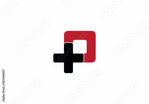 illustration PLUS symbol letter P logo vector